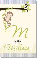 Monkey Neutral - Personalized Baby Shower Nursery Wall Art