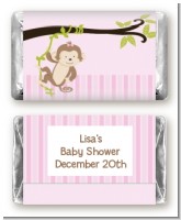 Monkey Girl - Personalized Baby Shower Mini Candy Bar Wrappers