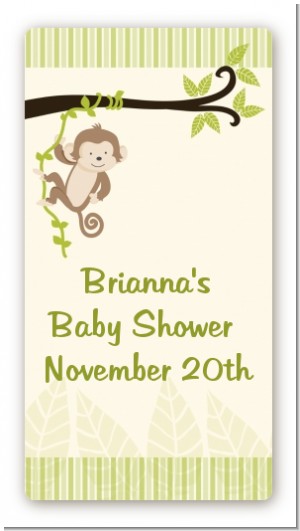 Monkey Neutral - Custom Rectangle Baby Shower Sticker/Labels