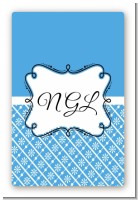 Modern Thatch Blue - Personalized Everyday Party Large Rectangle Sticker/Labels