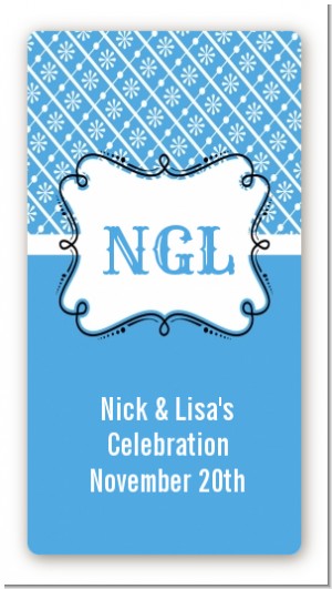 Modern Thatch Blue - Personalized Everyday Party Rectangle Sticker/Labels