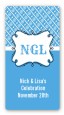 Modern Thatch Blue - Personalized Everyday Party Rectangle Sticker/Labels thumbnail