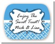 Modern Thatch Blue - Personalized Everyday Party Rounded Corner Stickers thumbnail