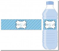Modern Thatch Blue - Personalized Everyday Party Water Bottle Labels
