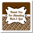 Modern Thatch Brown - Personalized Everyday Party Square Sticker Labels thumbnail