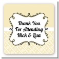 Modern Thatch Cream - Personalized Everyday Party Square Sticker Labels thumbnail
