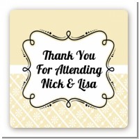 Modern Thatch Cream - Personalized Everyday Party Square Sticker Labels