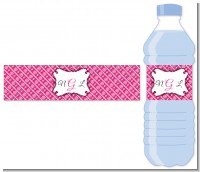 Modern Thatch Fuschia - Personalized Everyday Party Water Bottle Labels