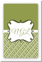 Modern Thatch Green - Personalized Everyday Party Large Rectangle Sticker/Labels