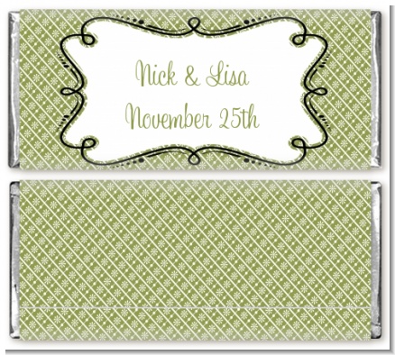 Modern Thatch Green - Personalized Everyday Party Candy Bar Wrappers