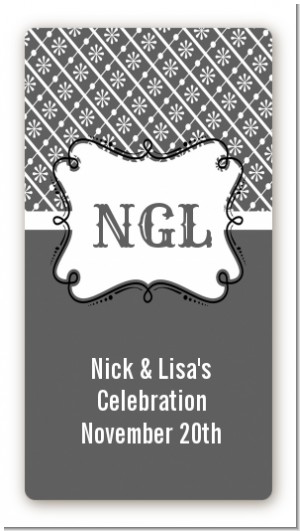 Modern Thatch Grey - Personalized Everyday Party Rectangle Sticker/Labels