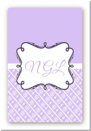 Modern Thatch Lilac - Personalized Everyday Party Large Rectangle Sticker/Labels