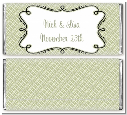 Modern Thatch Olive - Personalized Everyday Party Candy Bar Wrappers