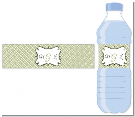 Modern Thatch Olive - Personalized Everyday Party Water Bottle Labels