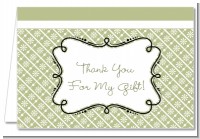 Modern Thatch Olive - Personalized Everyday Party Thank You Cards