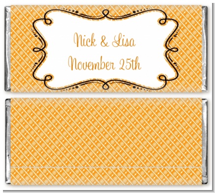 Modern Thatch Orange - Personalized Everyday Party Candy Bar Wrappers