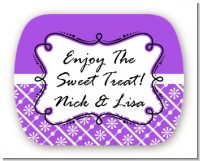 Modern Thatch Purple - Personalized Everyday Party Rounded Corner Stickers