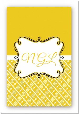 Modern Thatch Yellow - Personalized Everyday Party Large Rectangle Sticker/Labels