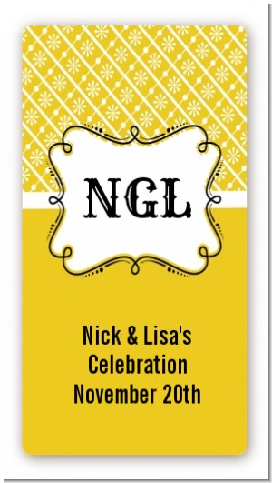 Modern Thatch Yellow - Personalized Everyday Party Rectangle Sticker/Labels