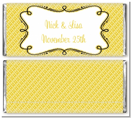 Modern Thatch Yellow - Personalized Everyday Party Candy Bar Wrappers