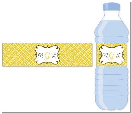 Modern Thatch Yellow - Personalized Everyday Party Water Bottle Labels