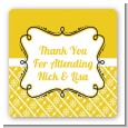 Modern Thatch Yellow - Personalized Everyday Party Square Sticker Labels thumbnail