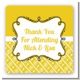 Modern Thatch Yellow - Personalized Everyday Party Square Sticker Labels thumbnail