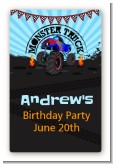 Monster Truck - Custom Large Rectangle Birthday Party Sticker/Labels