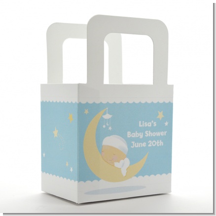 Over The Moon Boy - Personalized Baby Shower Favor Boxes