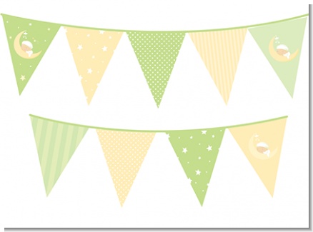 Over The Moon - Baby Shower Themed Pennant Set