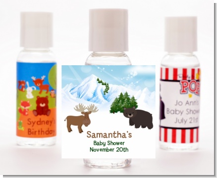 Moose and Bear - Personalized Baby Shower Hand Sanitizers Favors