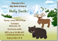 Moose and Bear - Baby Shower Invitations