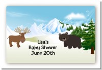 Moose and Bear - Baby Shower Landscape Sticker/Labels