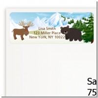 Moose and Bear - Baby Shower Return Address Labels