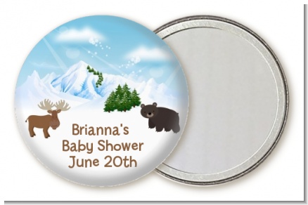 Moose and Bear - Personalized Baby Shower Pocket Mirror Favors