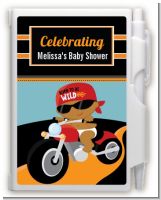 Motorcycle African American Baby Boy - Baby Shower Personalized Notebook Favor