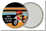 Motorcycle African American Baby Boy - Personalized Baby Shower Pocket Mirror Favors