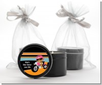 Motorcycle African American Baby Girl - Baby Shower Black Candle Tin Favors