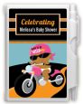 Motorcycle African American Baby Girl - Baby Shower Personalized Notebook Favor thumbnail