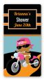 Motorcycle African American Baby Girl - Custom Rectangle Baby Shower Sticker/Labels thumbnail