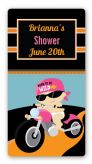 Motorcycle Baby Girl - Custom Rectangle Baby Shower Sticker/Labels
