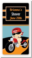 Motorcycle Baby - Custom Rectangle Baby Shower Sticker/Labels