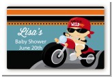 Motorcycle Baby - Baby Shower Landscape Sticker/Labels