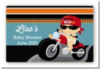 Motorcycle Baby - Baby Shower Landscape Sticker/Labels