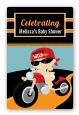 Motorcycle Baby - Custom Large Rectangle Baby Shower Sticker/Labels thumbnail