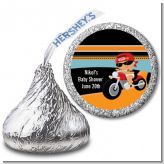 Motorcycle Hispanic Baby Boy - Hershey Kiss Baby Shower Sticker Labels