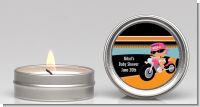 Motorcycle Hispanic Baby Girl - Baby Shower Candle Favors