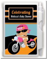 Motorcycle Hispanic Baby Girl - Baby Shower Personalized Notebook Favor