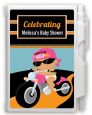 Motorcycle Hispanic Baby Girl - Baby Shower Personalized Notebook Favor thumbnail