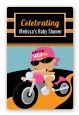 Motorcycle Hispanic Baby Girl - Custom Large Rectangle Baby Shower Sticker/Labels thumbnail